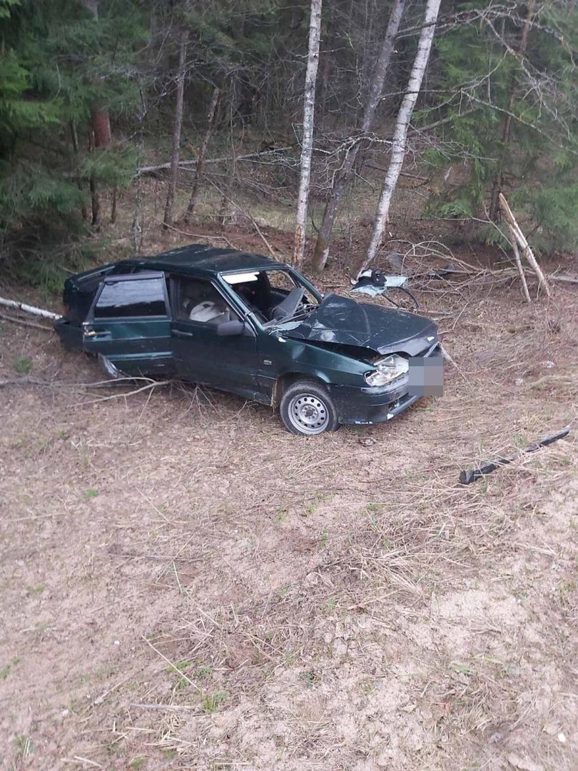 ВАЗ вылетел в кювет и врезался в дерево в Тверской области