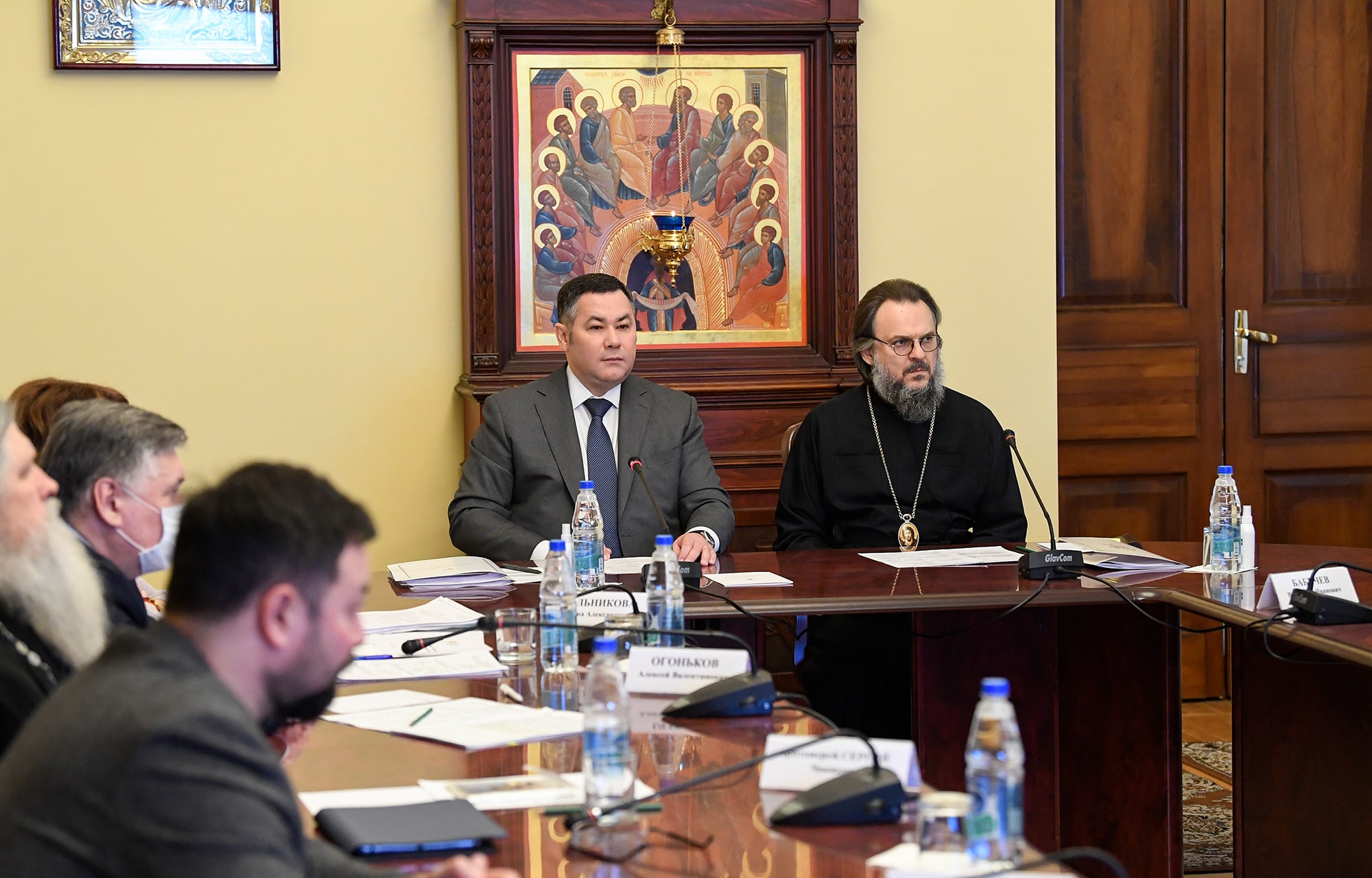 Губернатор Игорь Руденя и митрополит Амвросий обсудили дальнейшее восстановление Спасо-Преображенского собора в Твери