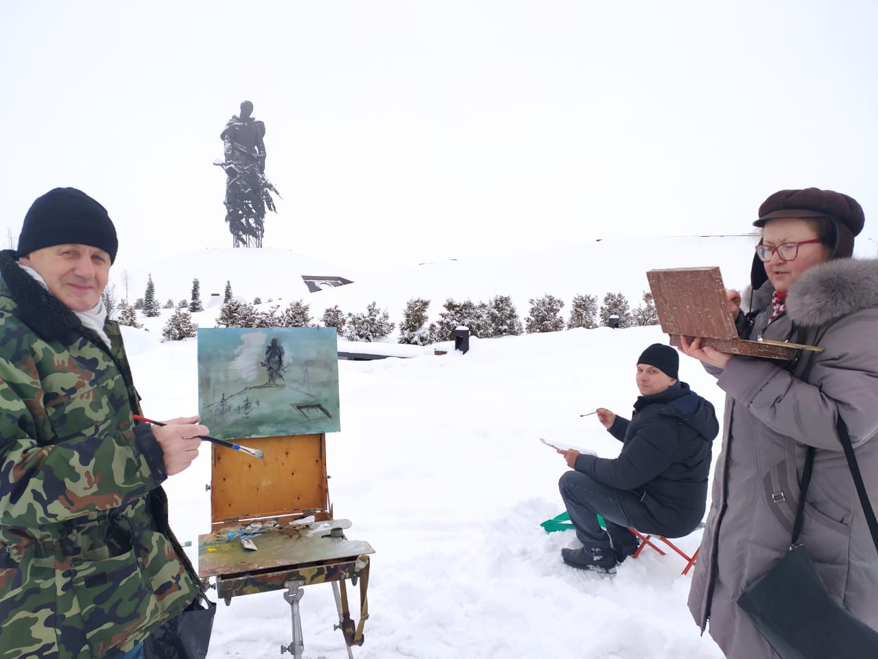 Тверские художники нарисовали Ржевский мемориал Советскому солдату