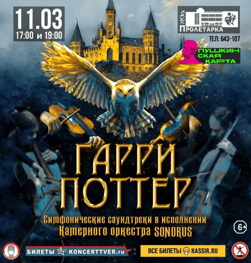 Магические саундтреки из фильмов о Гарри Поттере прозвучат на сцене ДК "Пролетарка"