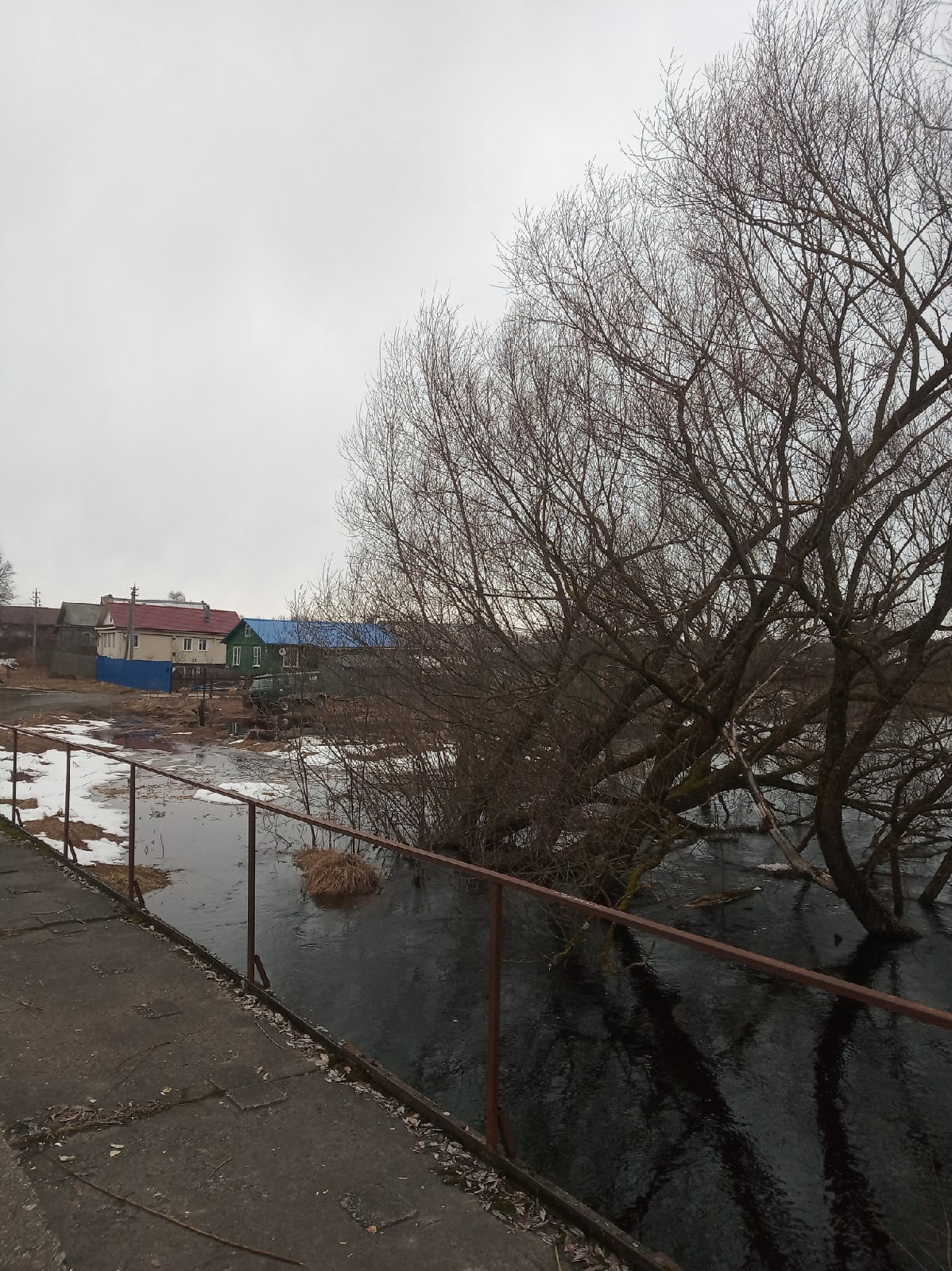 Под Тверью разлившаяся река готова затопить сёла