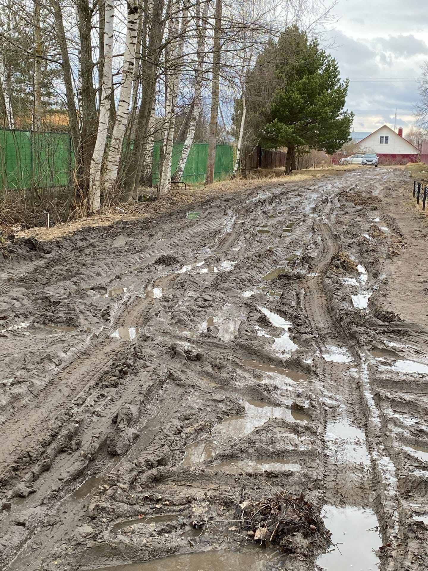 В Тверской области после дождей в поселке пропала дорога