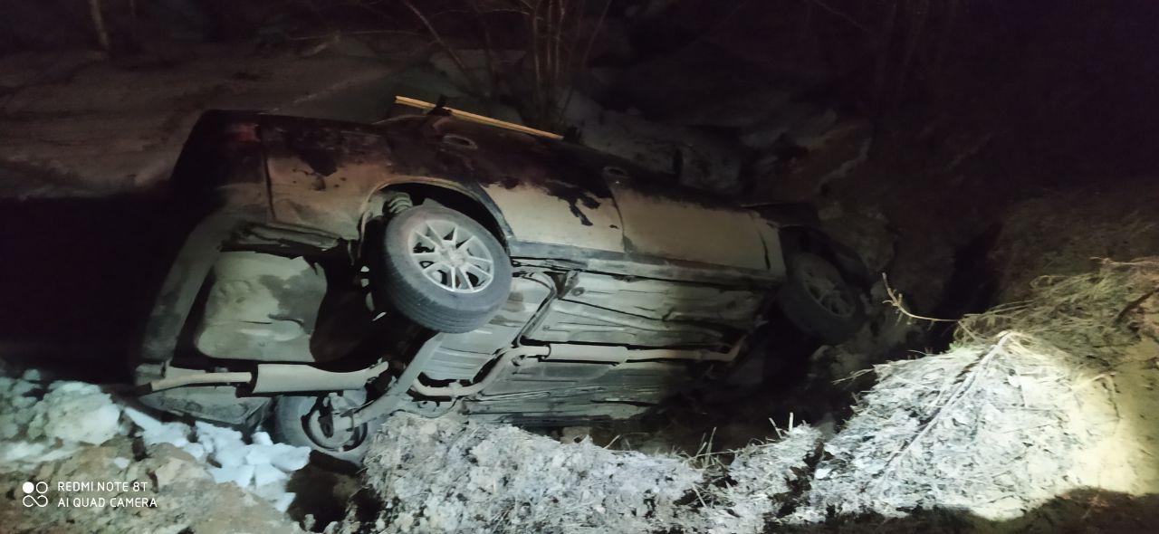 В Тверской области отечественная легковушка улетела в кювет: два человека пострадали