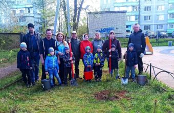 В Лихославле малыши высадили ели, сосны и березы