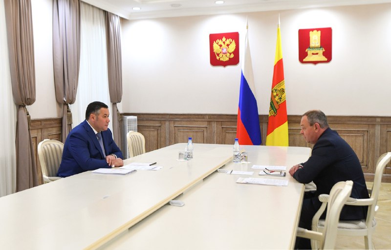 Губернатор Игорь Руденя провёл встречу с главой Нелидовского городского округа Дмитрием Лебедевым