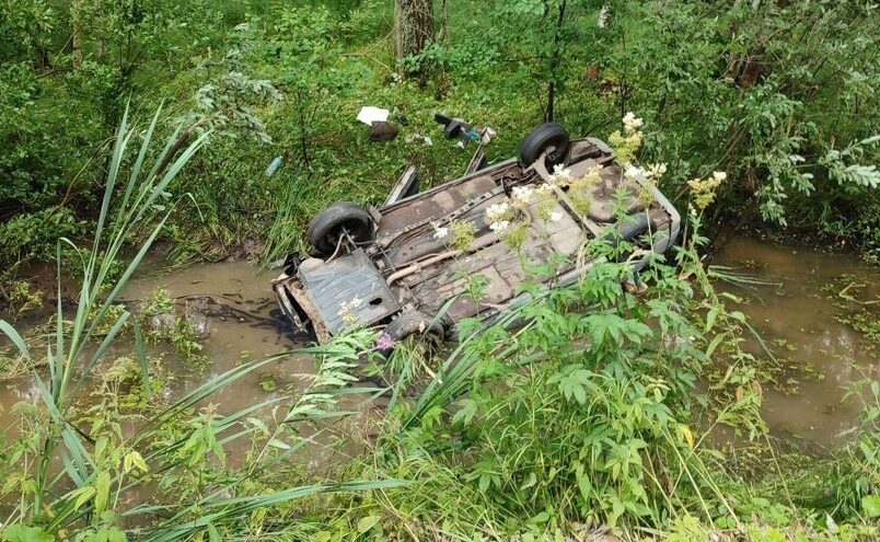 ВАЗ "вылетел" в кювет и перевернулся в Тверской области
