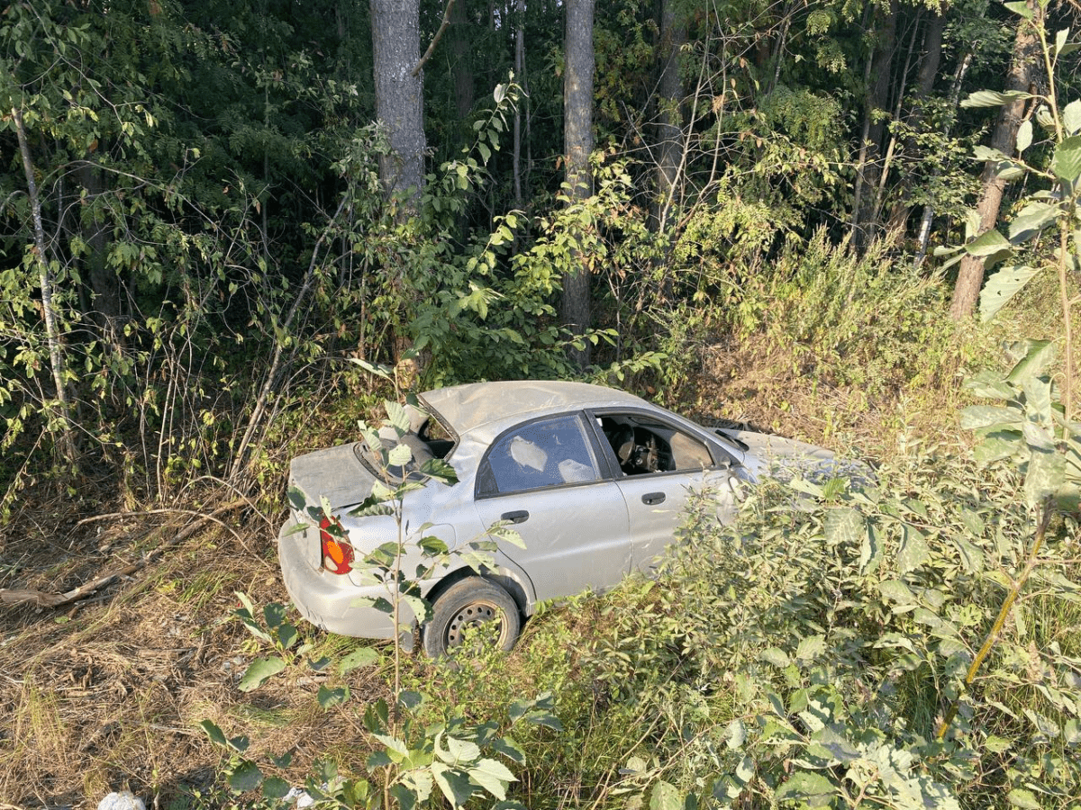 В Тверской области водитель иномарки не справился с управлением и улетел в кювет