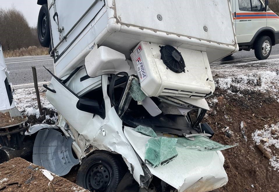 В Тверской области погиб водитель большегруза, протаранившего столб