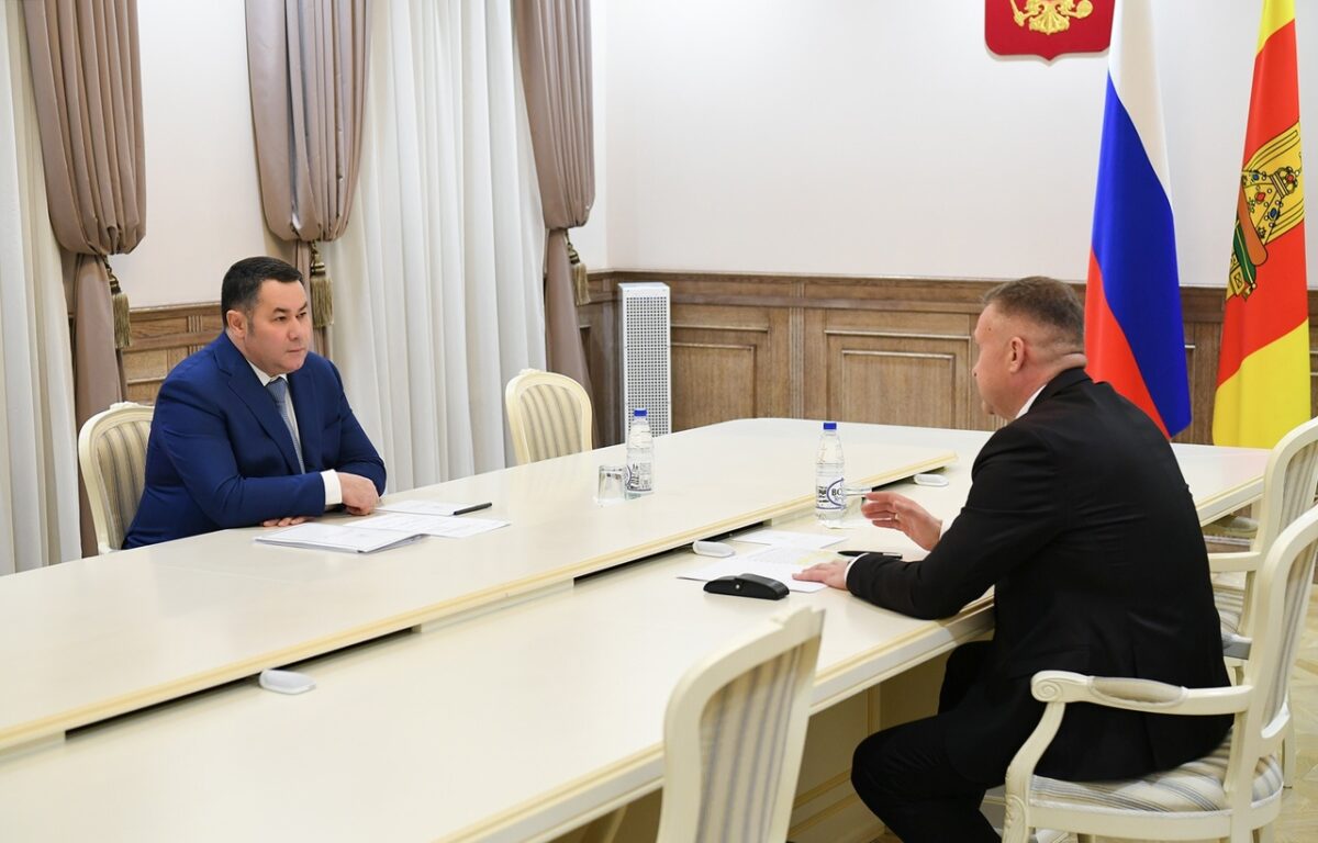 Губернатор Игорь Руденя провел встречу с главой Торопецкого района Александром Бриж