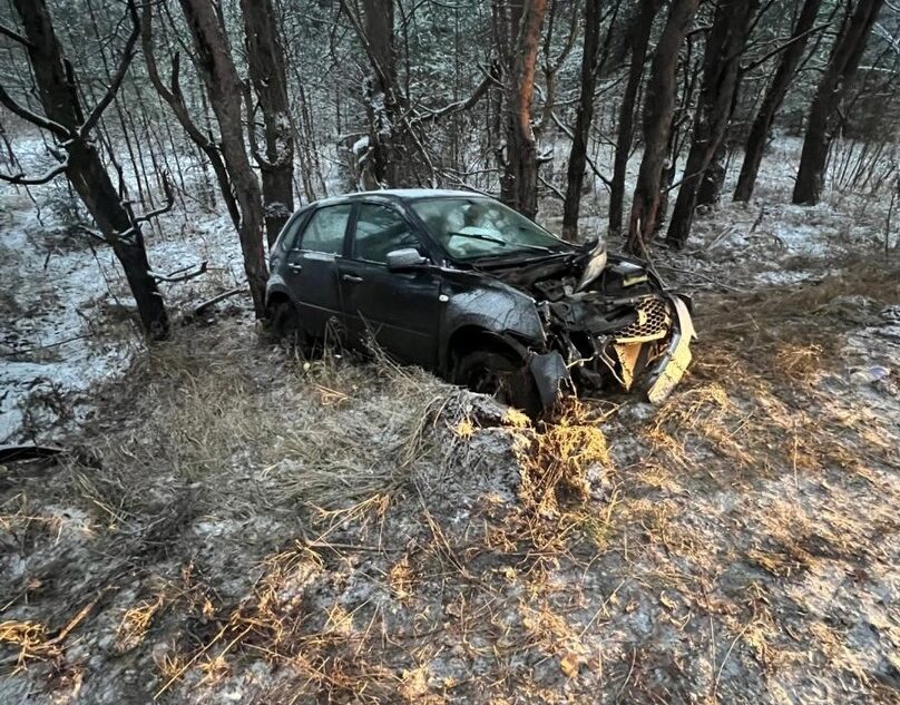 Datsun "вылетел" в кювет под Тверью