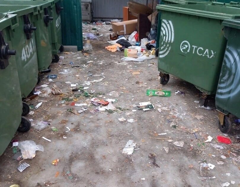 Жители дома в Твери жалуются на мусорный беспорядок