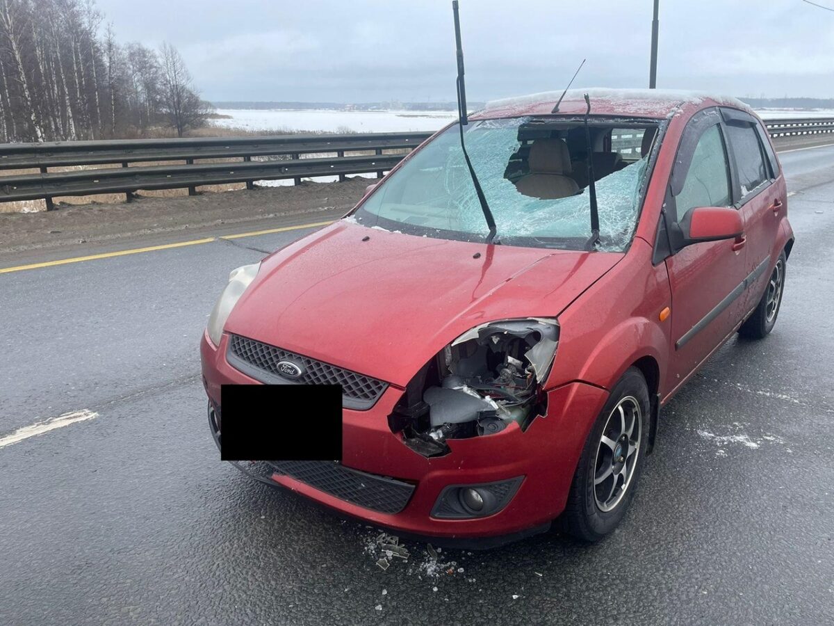 Падение ледяных осколков привело к ДТП с пострадавшим в Тверской области