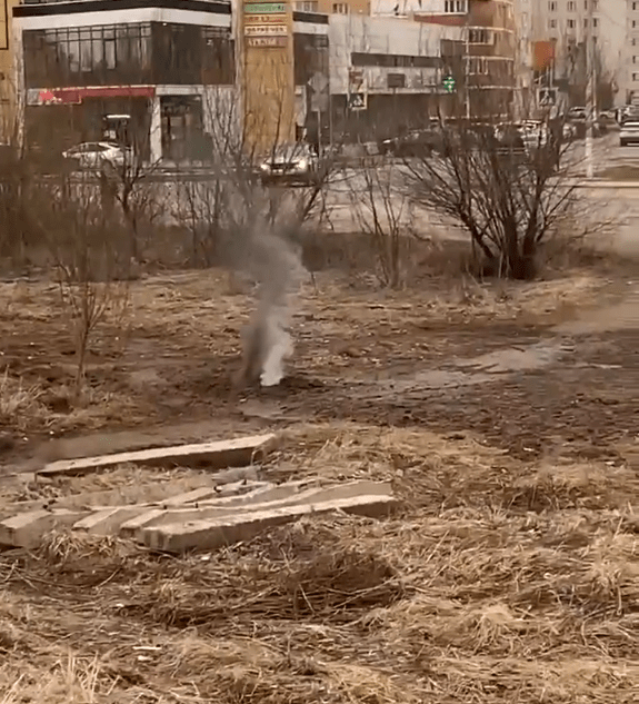 В Твери из-под земли шёл дым и вырывались столбы огня