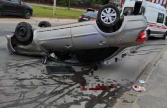На видео попал момент ДТП на мосту в Кимрах На видео попал момент ДТП на мосту в Кимрах