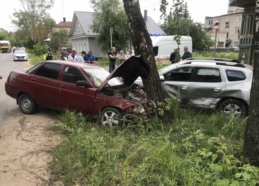 Две машины врезались в дерево из-за нескошенной травы в Тверской области Две машины врезались в дерево из-за нескошенной травы в Тверской области