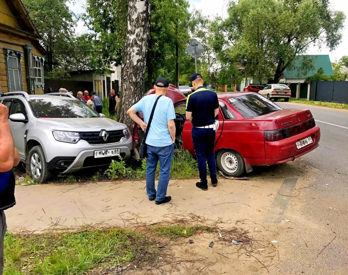 Две машины врезались в дерево из-за нескошенной травы в Тверской области |  ТОП Тверь новости