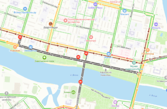 Из-за перекрытия в Твери образовалась огромная пробка