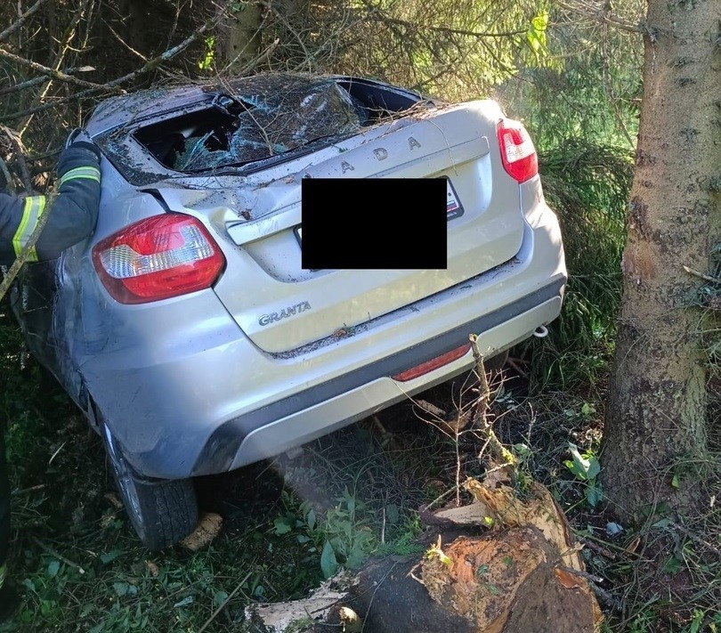 В Тверской области пострадал водитель съехавшей с дороги "Гранты"