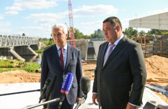 Игорь Руденя и Владимир Васильев проинспектировали строительство Западного моста в Твери