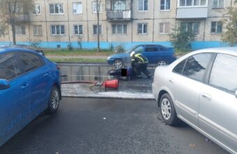 Мотоцикл сгорел в результате ДТП в Твери Мотоцикл сгорел в результате ДТП в Твери