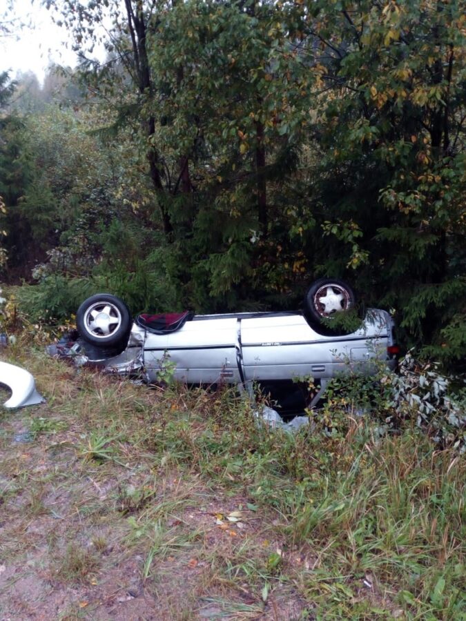 В Тверской области «ВАЗ» съехал в кювет и перевернулся