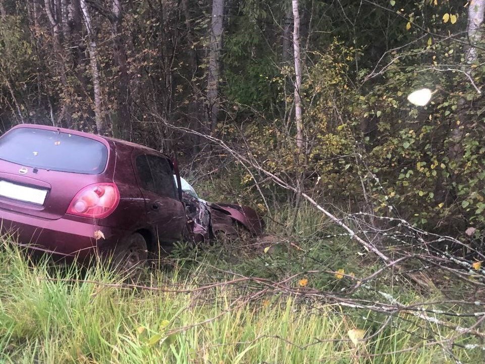 В Тверской области Nissan "вылетел" в кювет: есть пострадавший