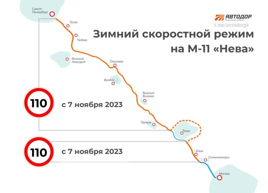 На трассах «Нева» и «Дон» вводится зимний скоростной режим