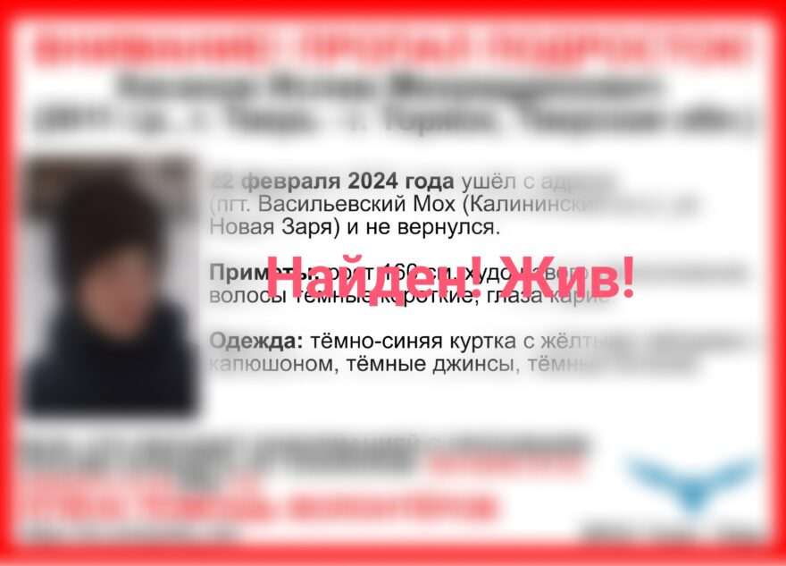 В Тверской области завершились поиски мальчика, ушедшего из дома