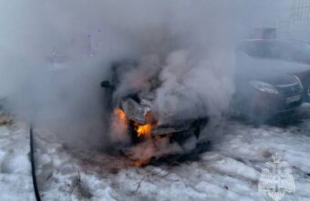 Утром в Тверской области сгорел автомобиль