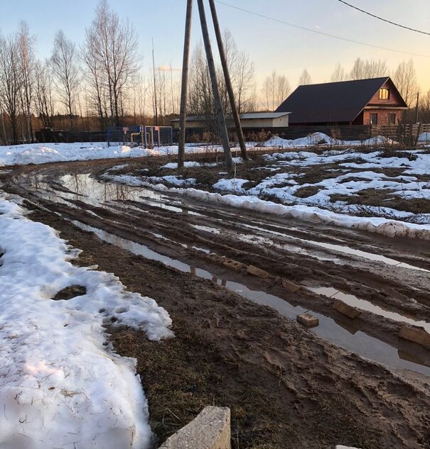Молодые семьи из деревни под Тверью пожаловались на ужасные дороги