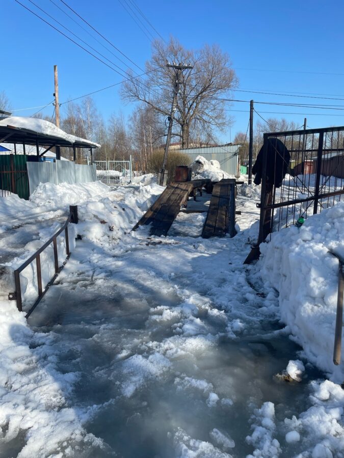 Двое мужчин с лопатами сделали эстакаду в Тверской области