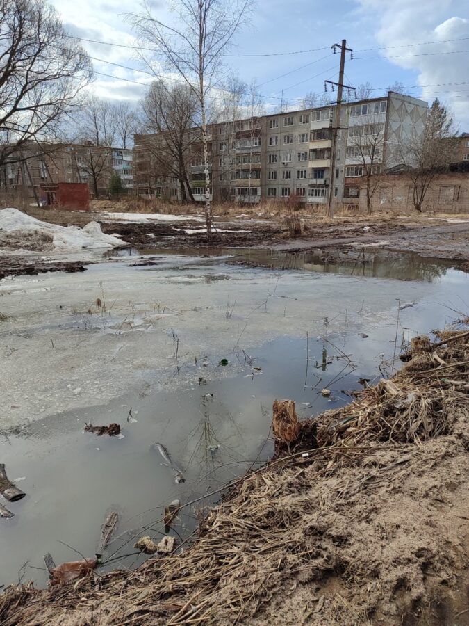 Жители Тверской области пожаловались на болото вместо тротуара