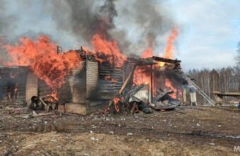 Во время пожара на ферме в Тверской области погибли животные