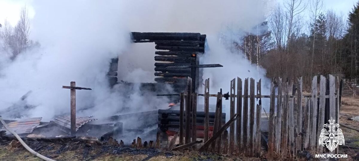В Тверской области полностью сгорел дачный дом