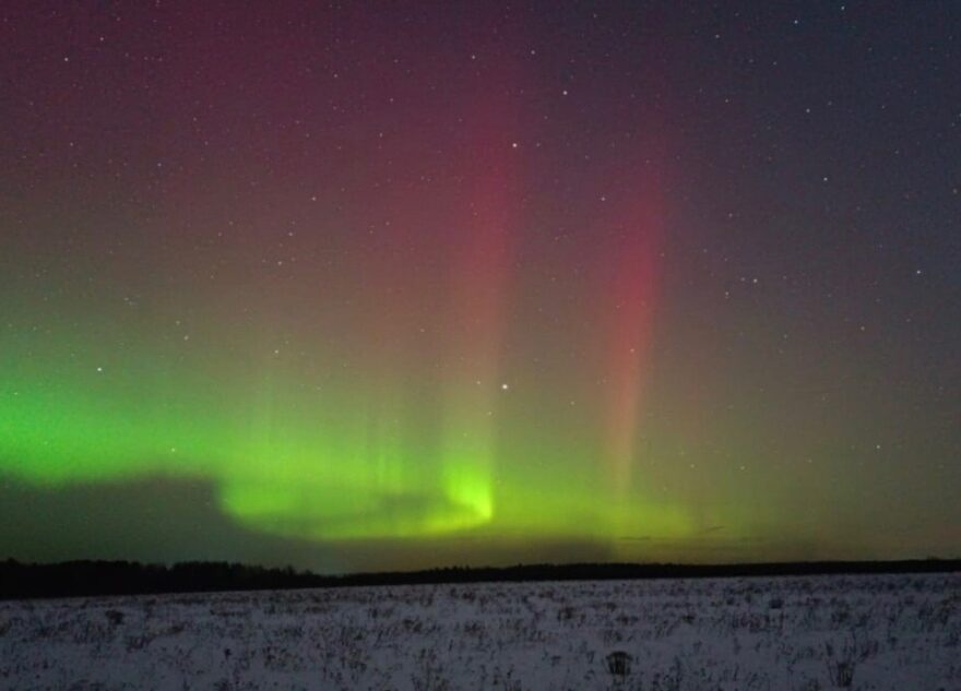 Жители Тверской области делятся яркими фотографиями северного сияния