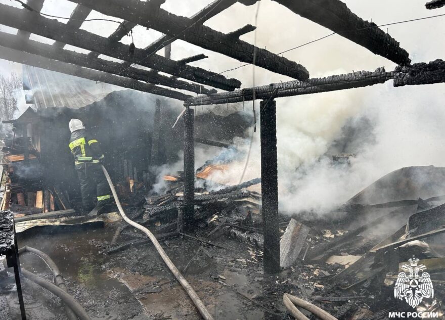 В деревне в Тверской области сгорела баня