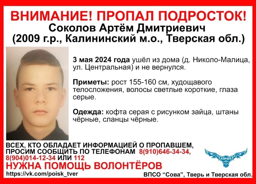 В деревне под Тверью пропал подросток