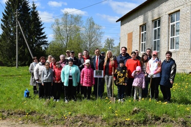 В Оленинском округе высадили яблоневый Сад Победы