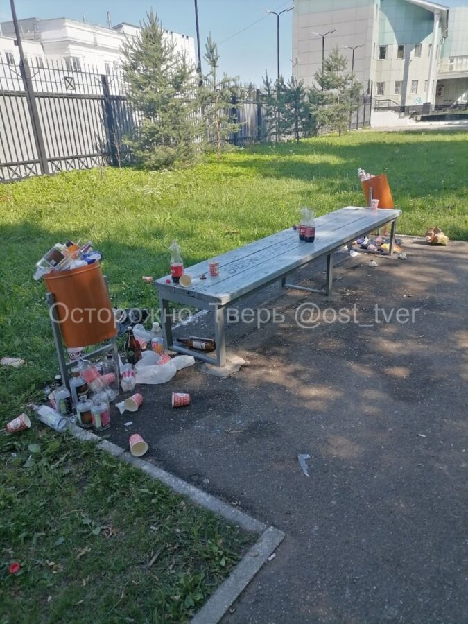 Тверитяне жалуются на мусор, разбросанный в парке