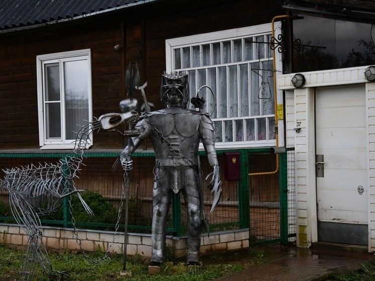 Рыцарь, дракон и динозавр: в Тверской области сфотографировали необычные арт-объекты