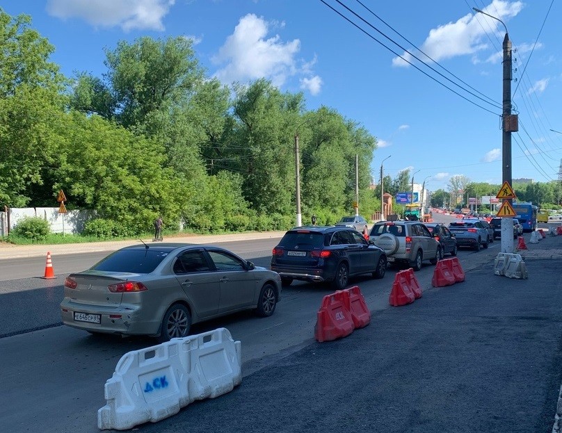 Утром в Твери образовалась большая пробка