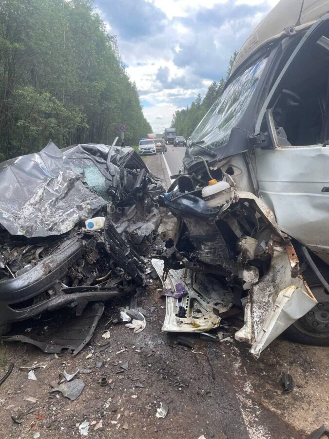 В Тверской области лоб в лоб столкнулись фургон и легковушка В Тверской области лоб в лоб столкнулись фургон и легковушка