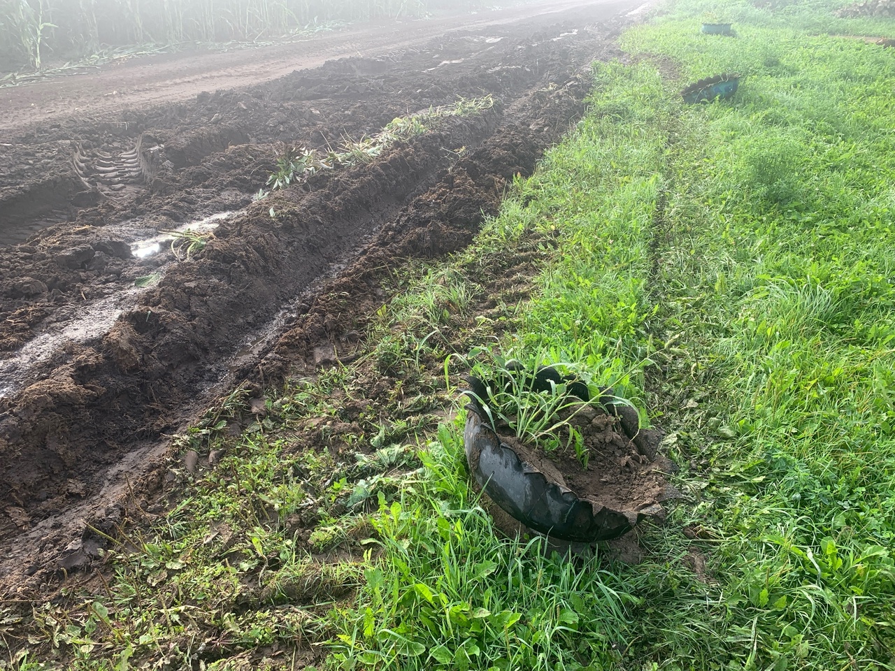 В Тверской области трактор превратил придомовой участок в месиво из навоза и грязи