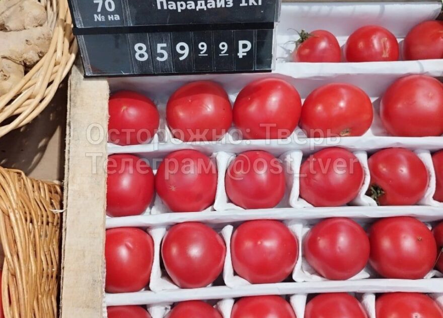 В Твери начали продавать помидоры почти за тысячу рублей