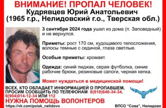 В Тверской области ищут мужчину, который может нуждаться в медицинской помощи