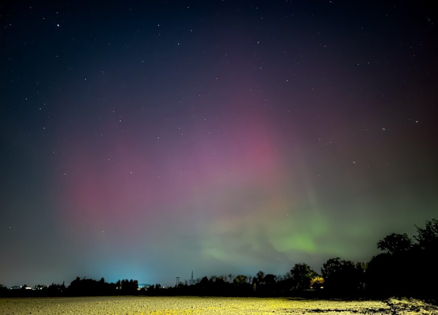 В Тверской области ночью северное сияние вновь украсило небо