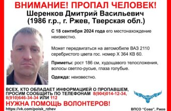 В Тверской области ищут пропавшего мужчину на серебристом ВАЗе