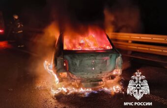 Утром в Тверской области сгорел автомобиль