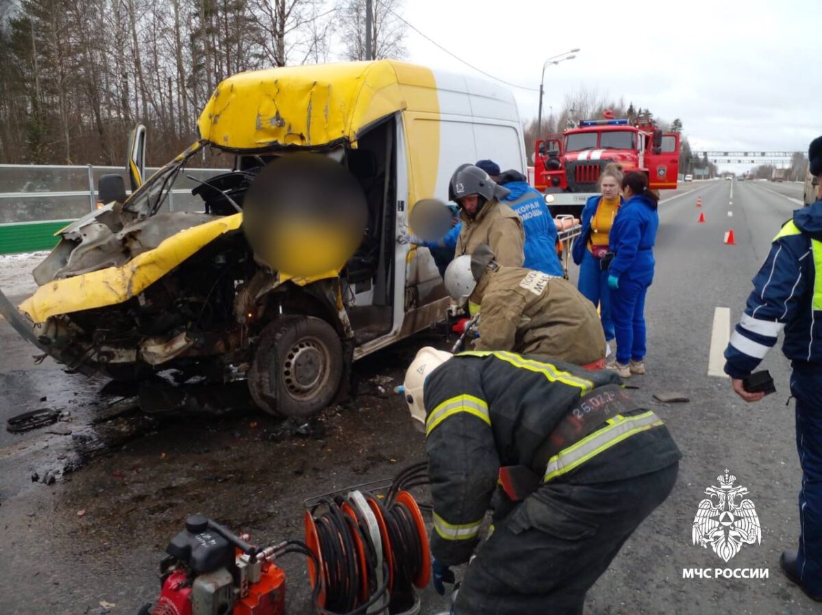 Тверские спасатели достали из автомобиля пострадавшего в ДТП на трассе М-11