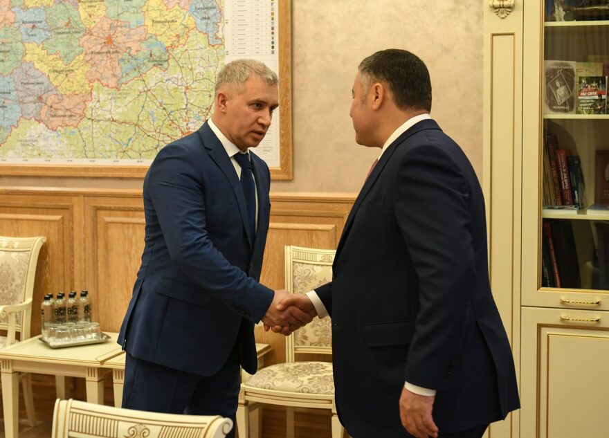 Губернатор Игорь Руденя провел встречу с начальником Управления Министерства внутренних дел РФ по Тверской области Дмитрием Барановым